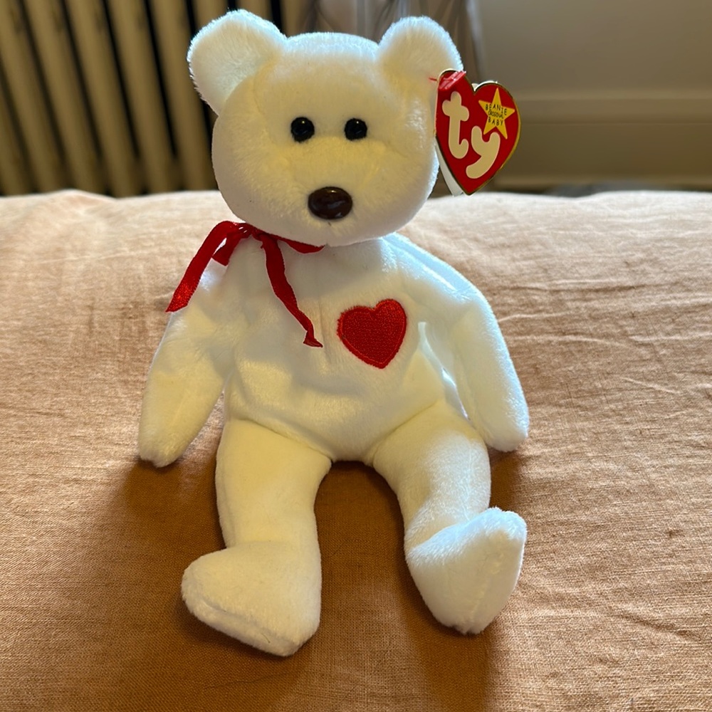 RETIRED/RARE Ty Valentino Bear Beanie Baby 1993/1994 TAG ERRORS